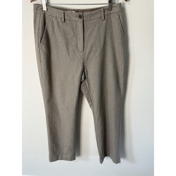 LL Bean Women Pants Size 12 Classic Fit Straight Leg Herringbone Lined Tweed - Picture 1 of 12